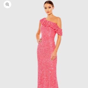 Mac Duggal One Shoulder Pink Dress